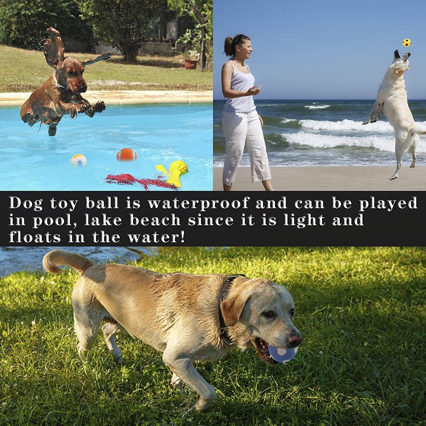 Squeaky Dog Toys; Natural Latex Rubber Dog Balls; Soft ; Bouncy & Durable for Small Medium Dogs Puppy Interactive Chew Sound Fetch Play