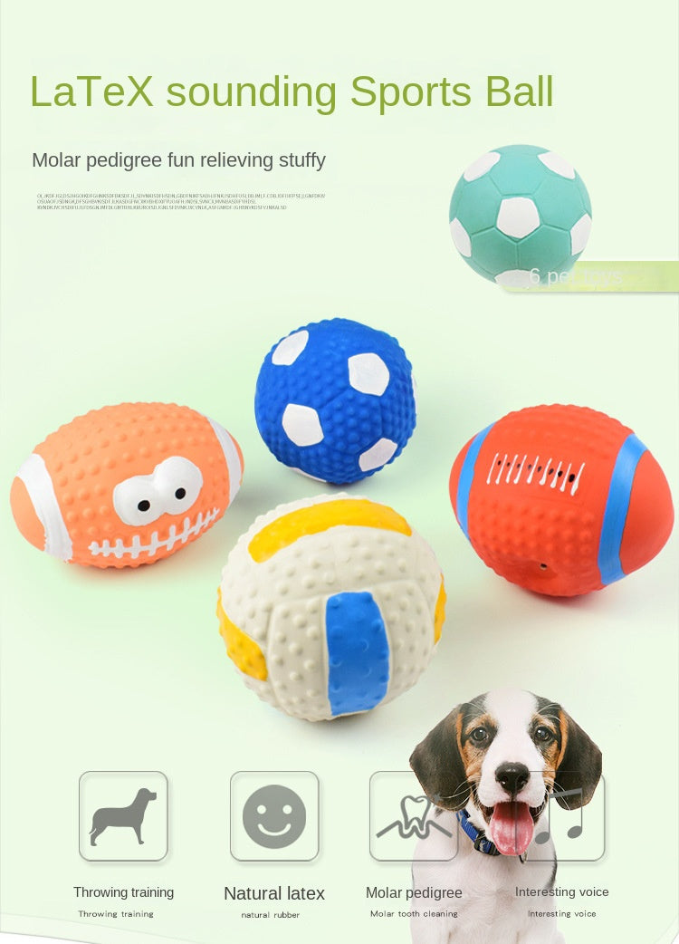 Squeaky Dog Toys; Natural Latex Rubber Dog Balls; Soft ; Bouncy & Durable for Small Medium Dogs Puppy Interactive Chew Sound Fetch Play