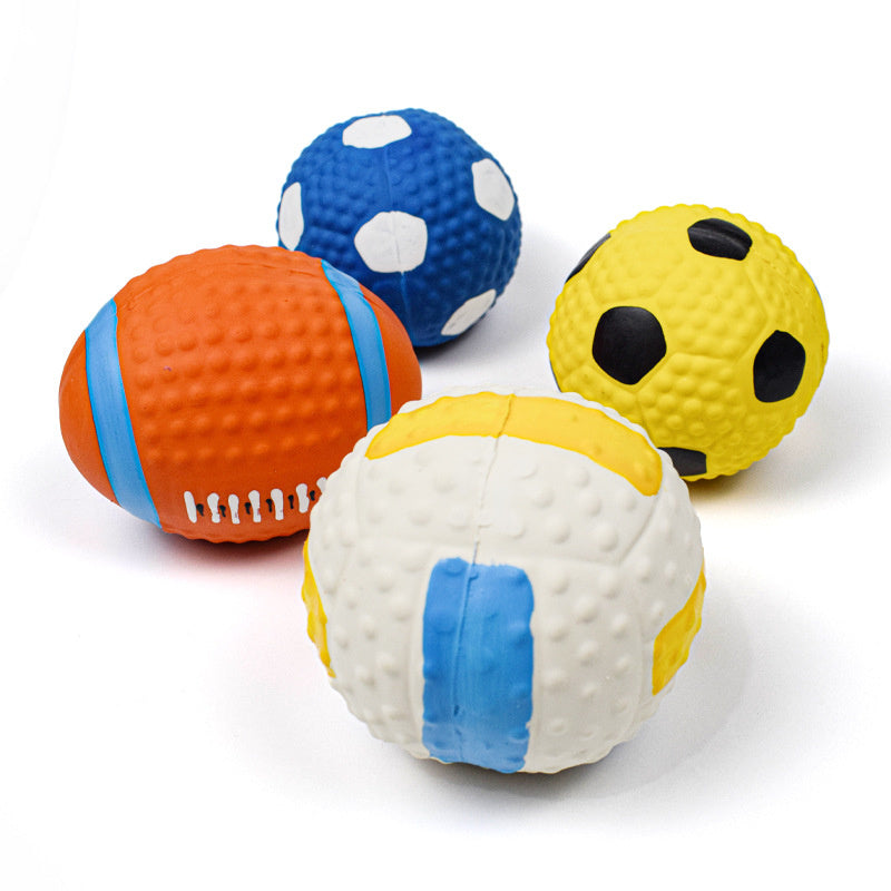 Squeaky Dog Toys; Natural Latex Rubber Dog Balls; Soft ; Bouncy & Durable for Small Medium Dogs Puppy Interactive Chew Sound Fetch Play