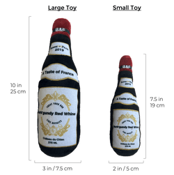 Wine Bottle Squeaky Dog Plush Toy (Bark'gundy Red Whine)