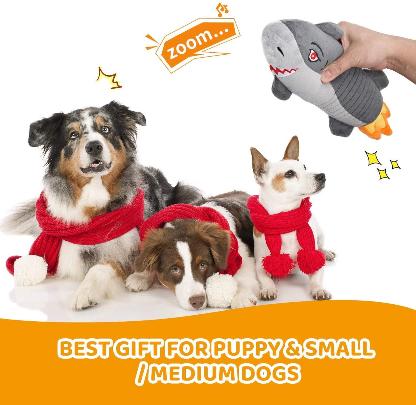 Squeaky Plush Dog Toys Indestructible; Set Durable No Stuffing Dog Toys; Cuddly Soft Chew Bundle as Dog Chew Toys; Tough Dog Toys for Puppy Small Medium Dogs Interactive Dog Toys for Training