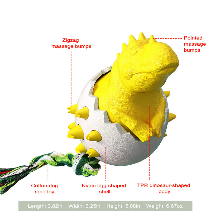 Dog Toothbrush Molar Stick Pet Bite-Resistant Interactive Puzzle Cleaning Teeth Fun Boring Artifact Spherical Dinosaur Egg Toy