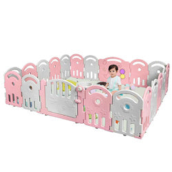 20-Panel Playpen with Music Box & Basketball Hoop